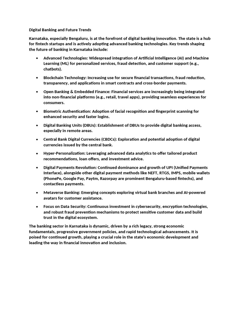 Digital Banking and Future Trends | PDF