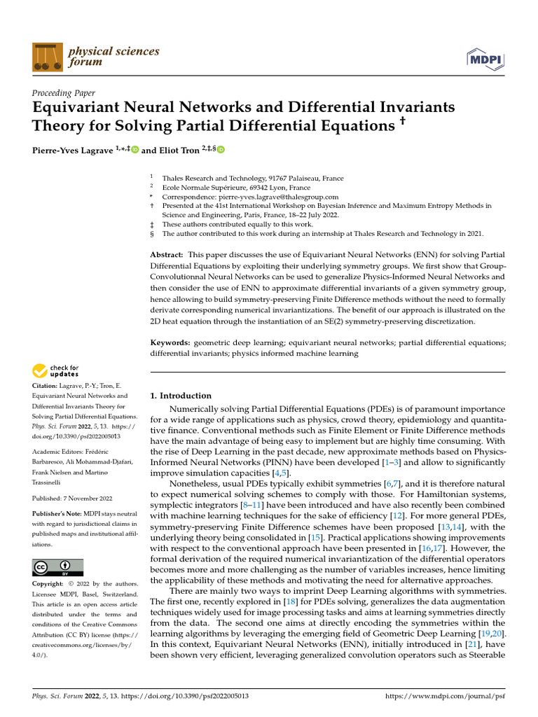Equivariant Neural Networks and Differential Invariants Theory For ...