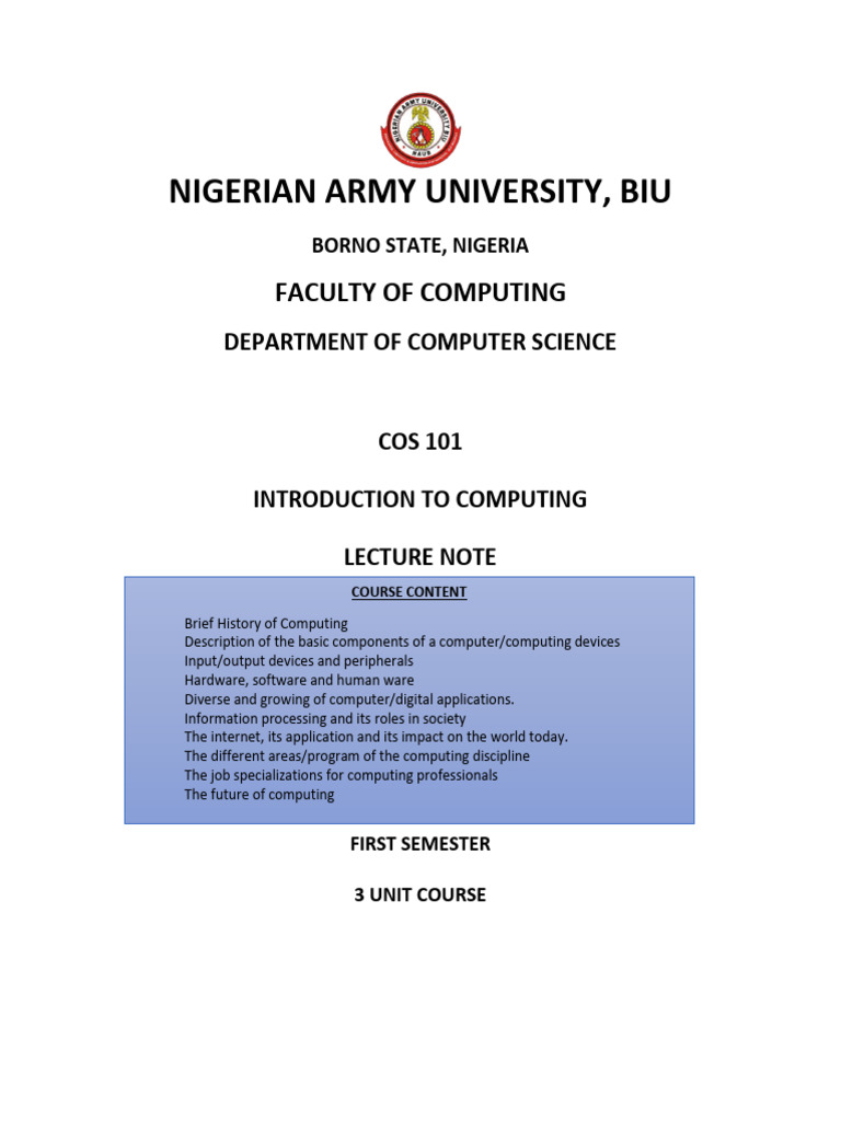 COS 101pdf - 092038-1-1 | PDF | Printer (Computing) | Computer Data Storage