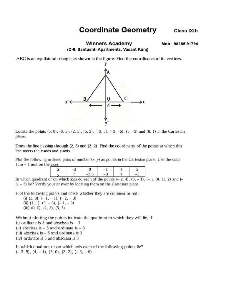 3) - Coordinate Geometry | PDF