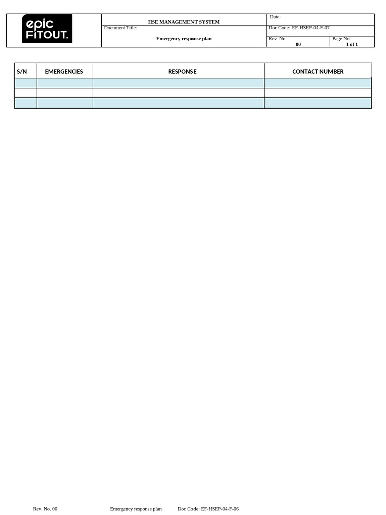 07 EF-HSEP-04-F-07– Emergency Response Plan | PDF