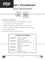Grade 9 Technology Exam Paper 2025 | PDF | Gear | Force