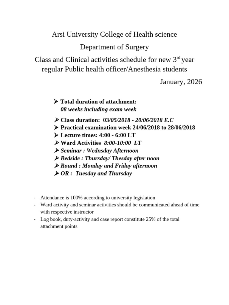 Revised Class and Ward Activity | PDF | Surgery | Urology