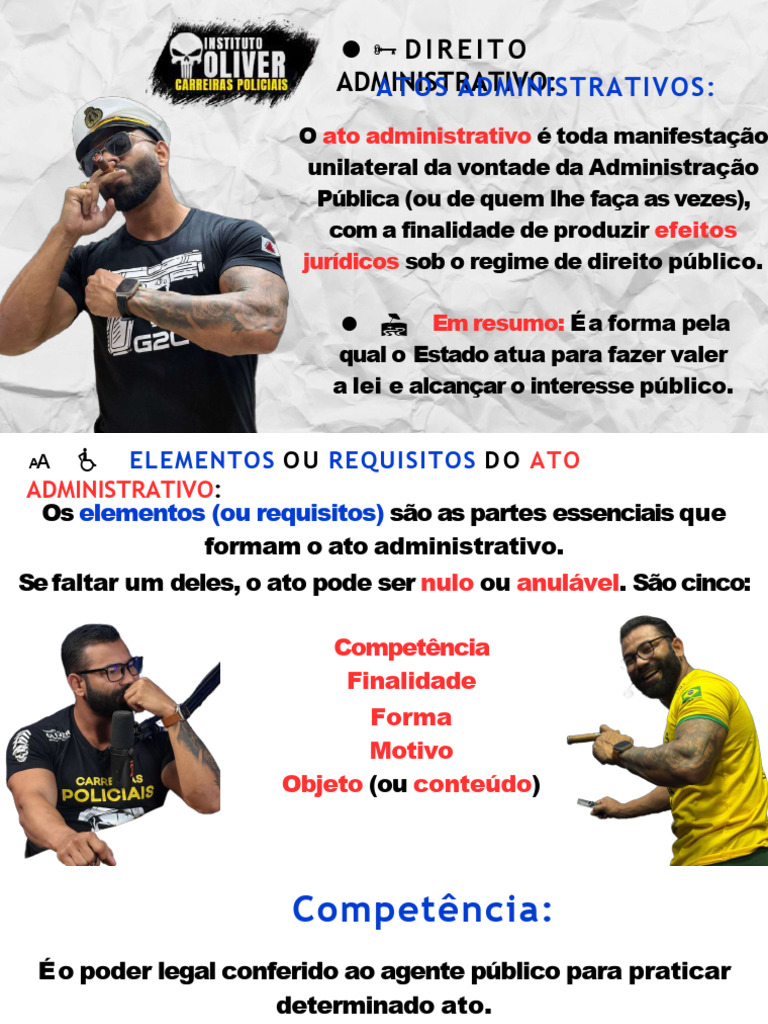 Direito Administrativo - Atos Administrativos - Elementos Ou Requisitos ...