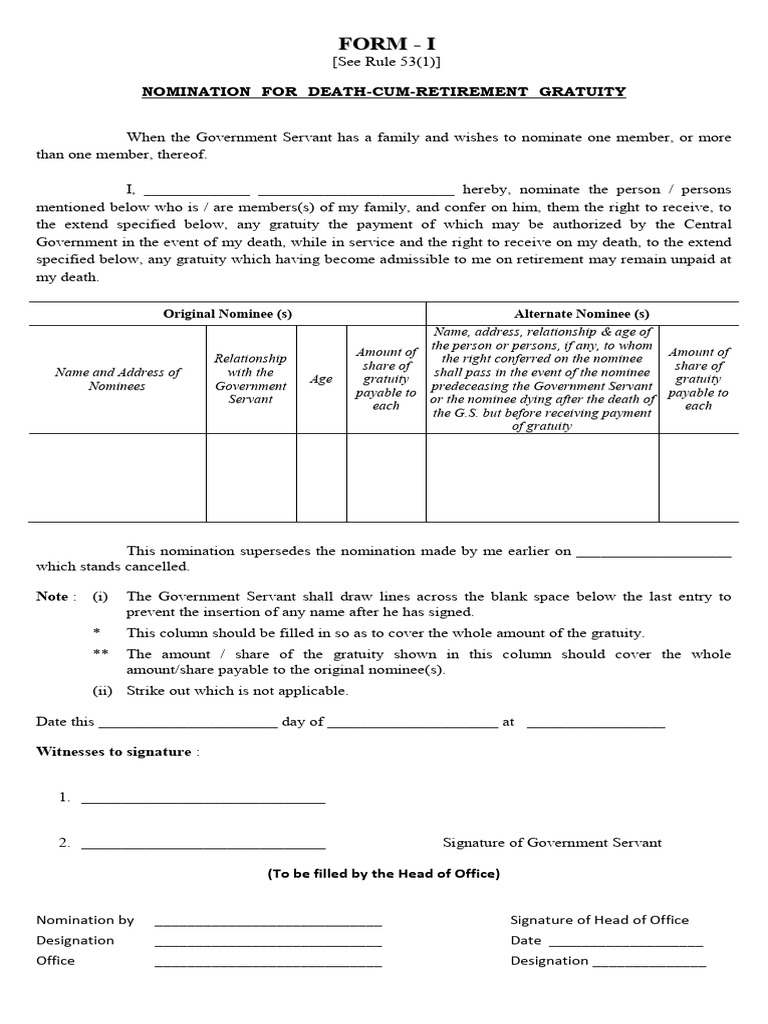 Death Cum Retirement Gratuity | PDF