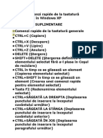 Listă de Comenzi Rapide de La Tastatură Disponibile În Windows XP