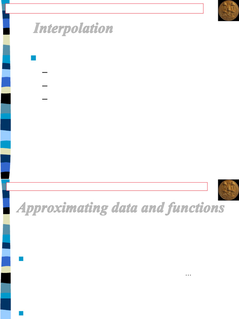 NM MOD1 LEC4 Interp Approx | PDF | Interpolation | Spline (Mathematics)