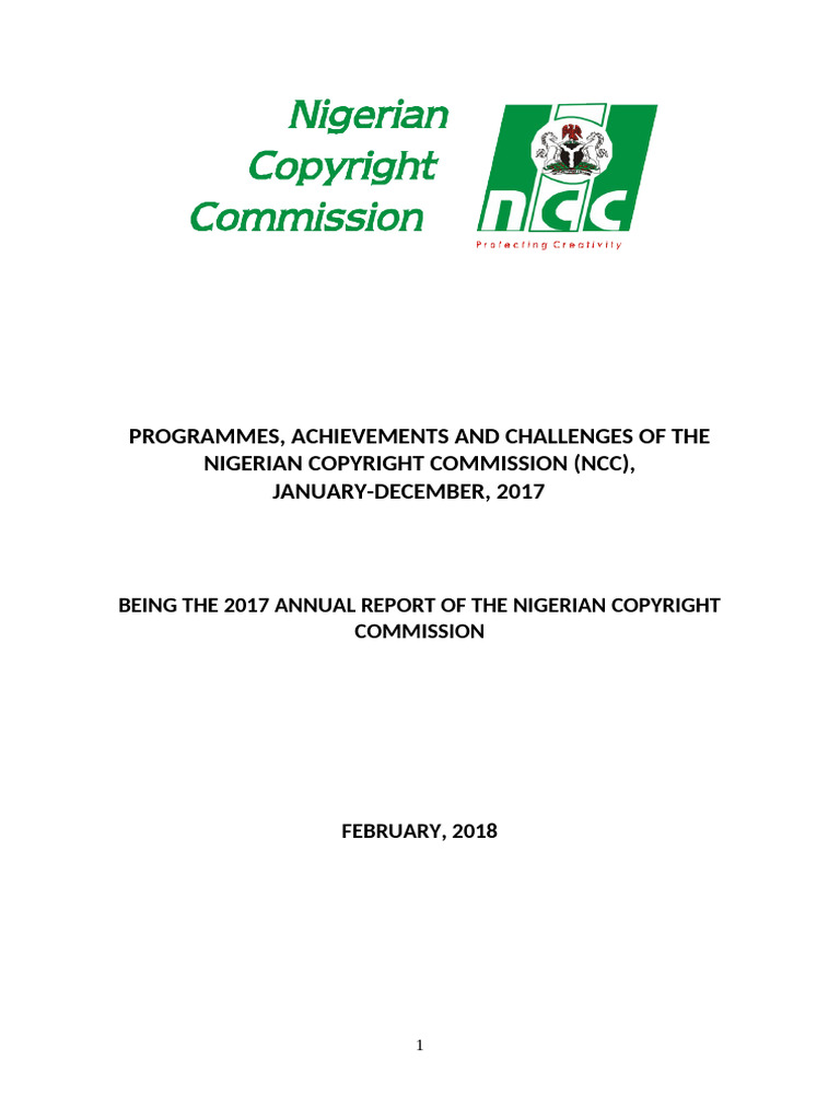 2017 NCC Annual Report | PDF | World Intellectual Property Organization ...