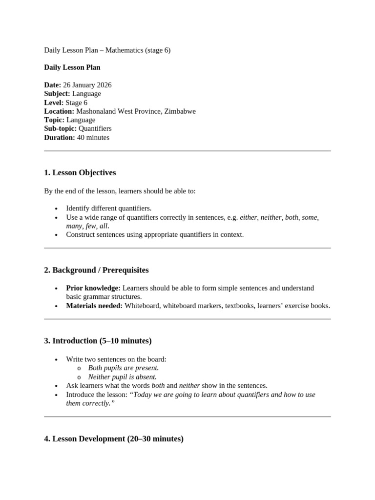Daily Lesson Plan English | PDF | Reading Comprehension | Lesson Plan
