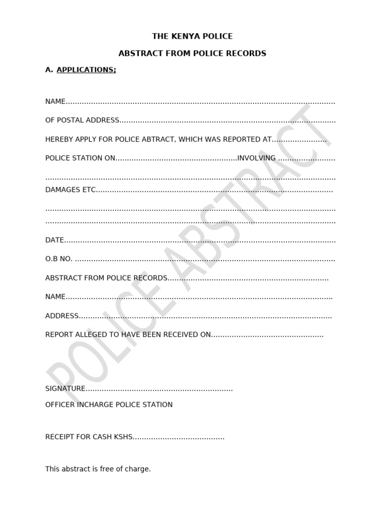 Police Abstract | PDF