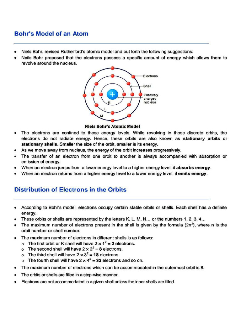 Structure of Atom (Revision Notes) | PDF