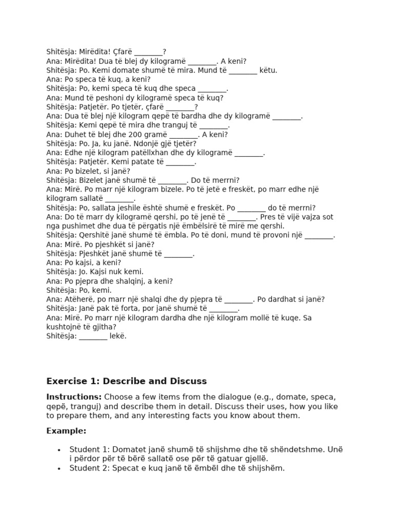 Exercise 1: Describe and Discuss: Instructions | PDF