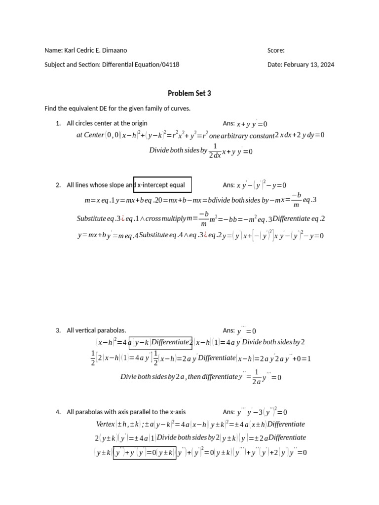 Problem Set 3 | PDF