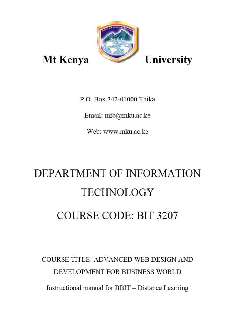Bit 3208 Advanced Web Design and Development for Business | PDF ...