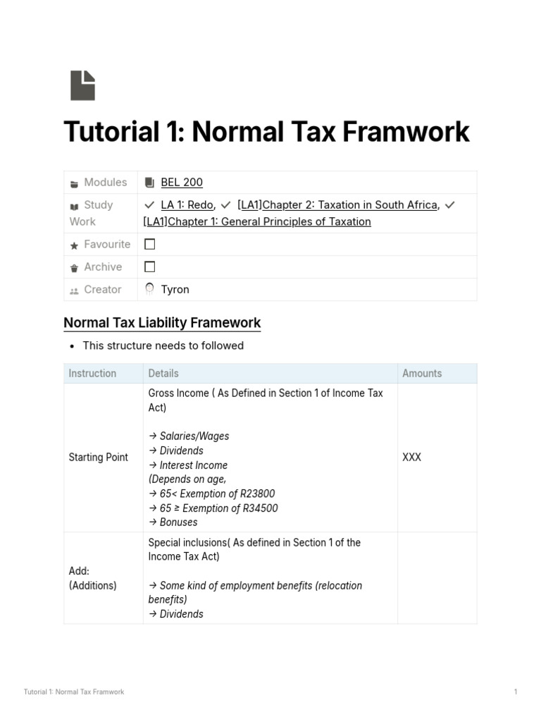 Normal Tax Framwork 250323 155152 | PDF | Taxes | Wealth
