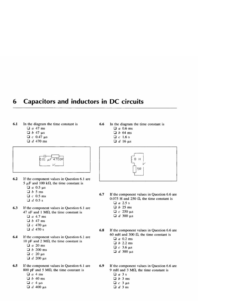 6 Capacitors and Inductors in DC Circuits | PDF | Electrical ...