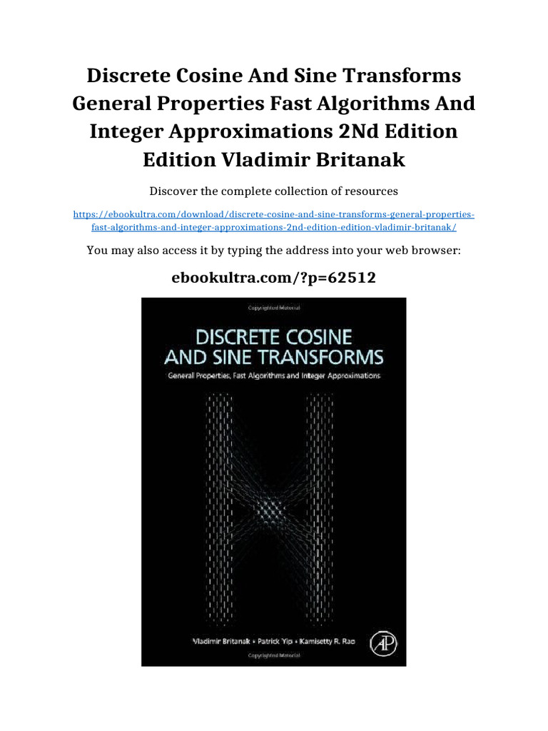 Discrete Cosine and Sine Transforms General Properties Fast Algorithms ...