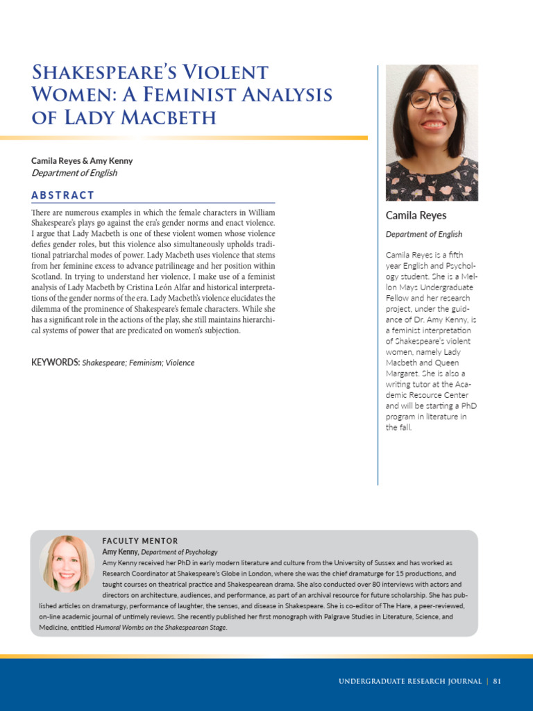 Lady Macbeth in a Patriarchal Society | PDF | Macbeth | William Shakespeare