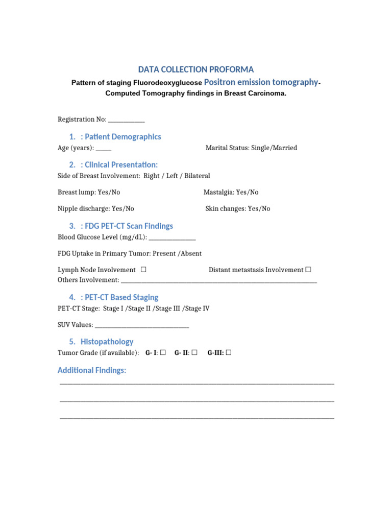 Final Data Collection Proforma 2 | PDF