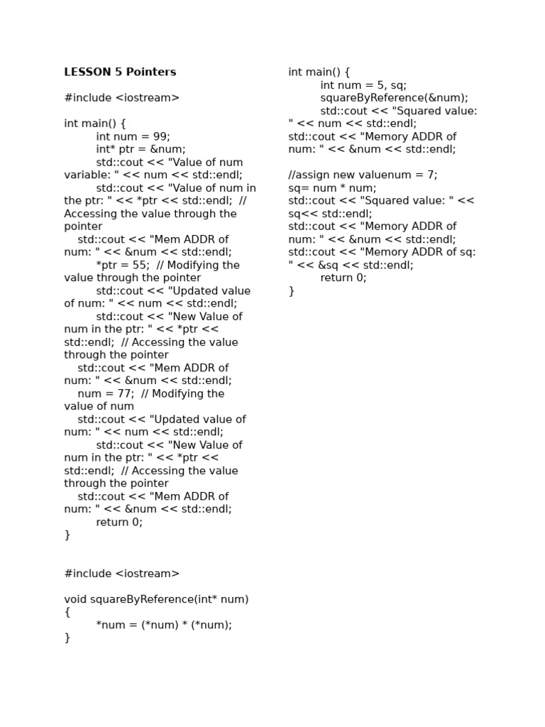 LESSON 5 Pointers | PDF