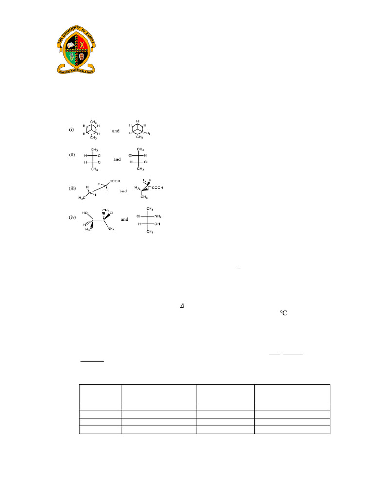 CHE 2105 Tutorial Sheet 1 - 2026 | PDF | Organic Chemistry | Chemistry