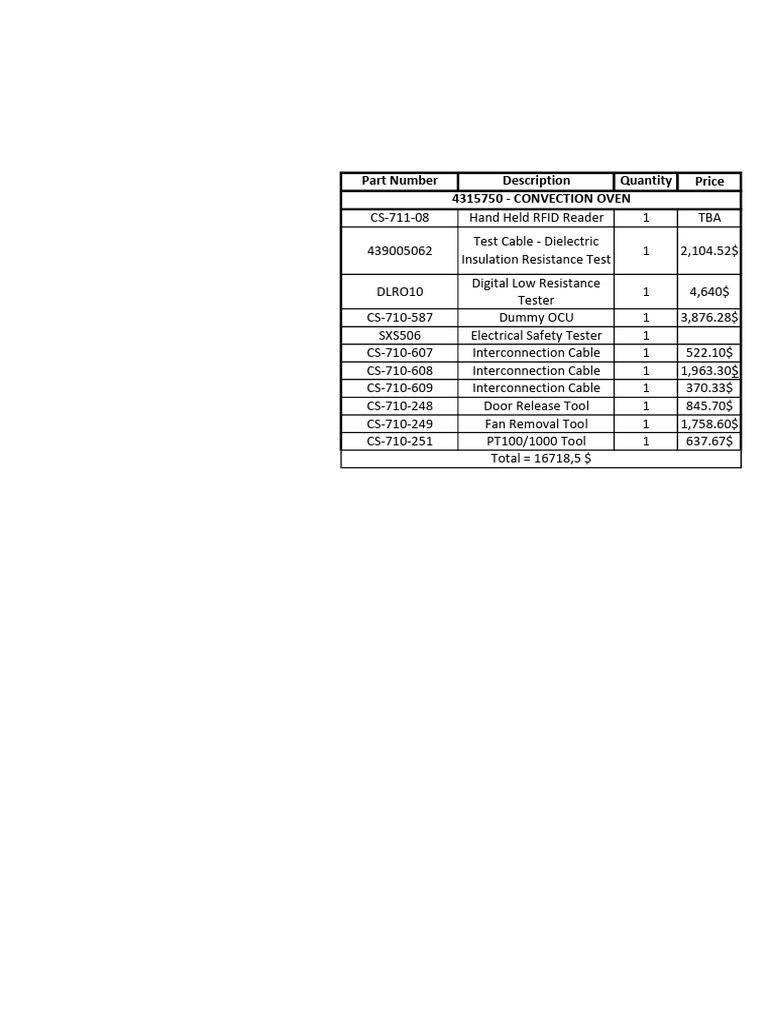 4315750-00-0000 Special Tools Quotation | PDF
