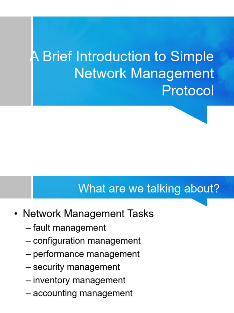 CH1 Simple Network Management Protocol | PDF | Computing | Information ...