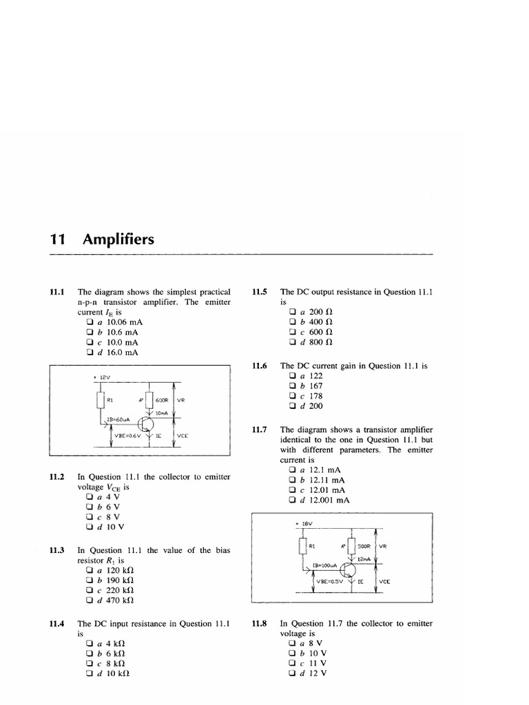 11 Amplifiers | PDF | Amplifier | Bipolar Junction Transistor