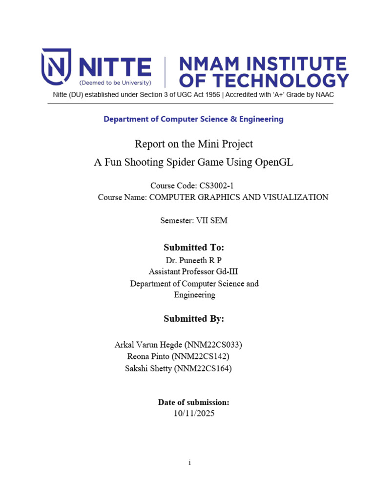 CG MiniProject NNM22CS142 164 | PDF | Software Development Process | 3 ...