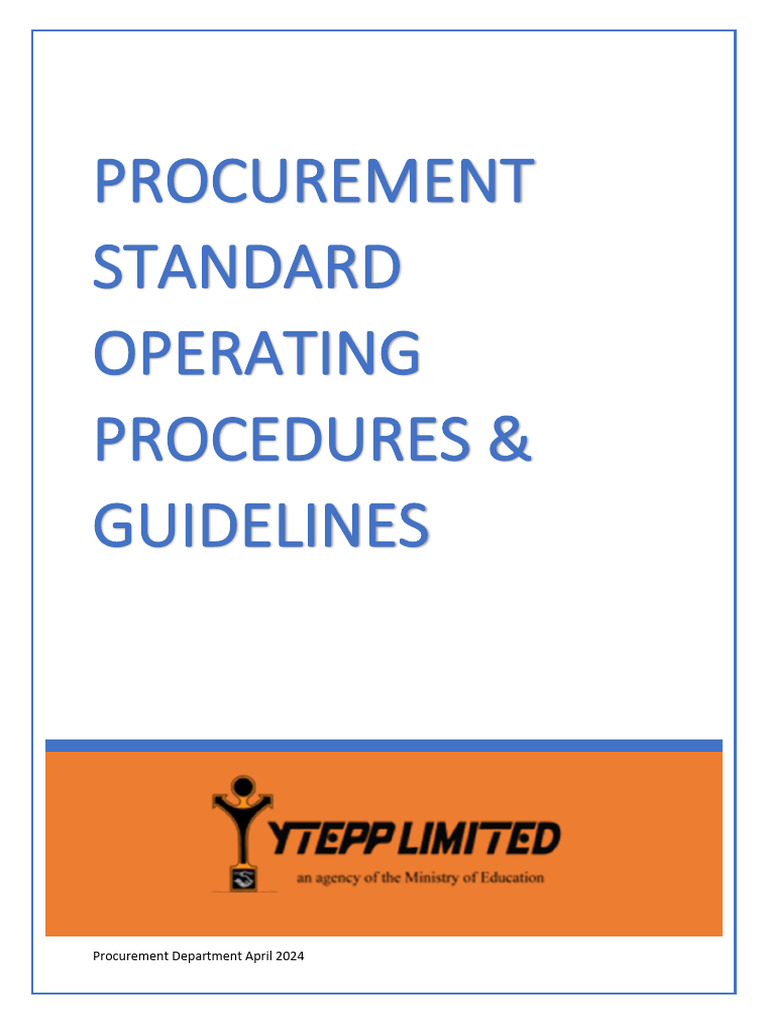 Procurement Standard Operating Procedures & Guidelines | PDF ...