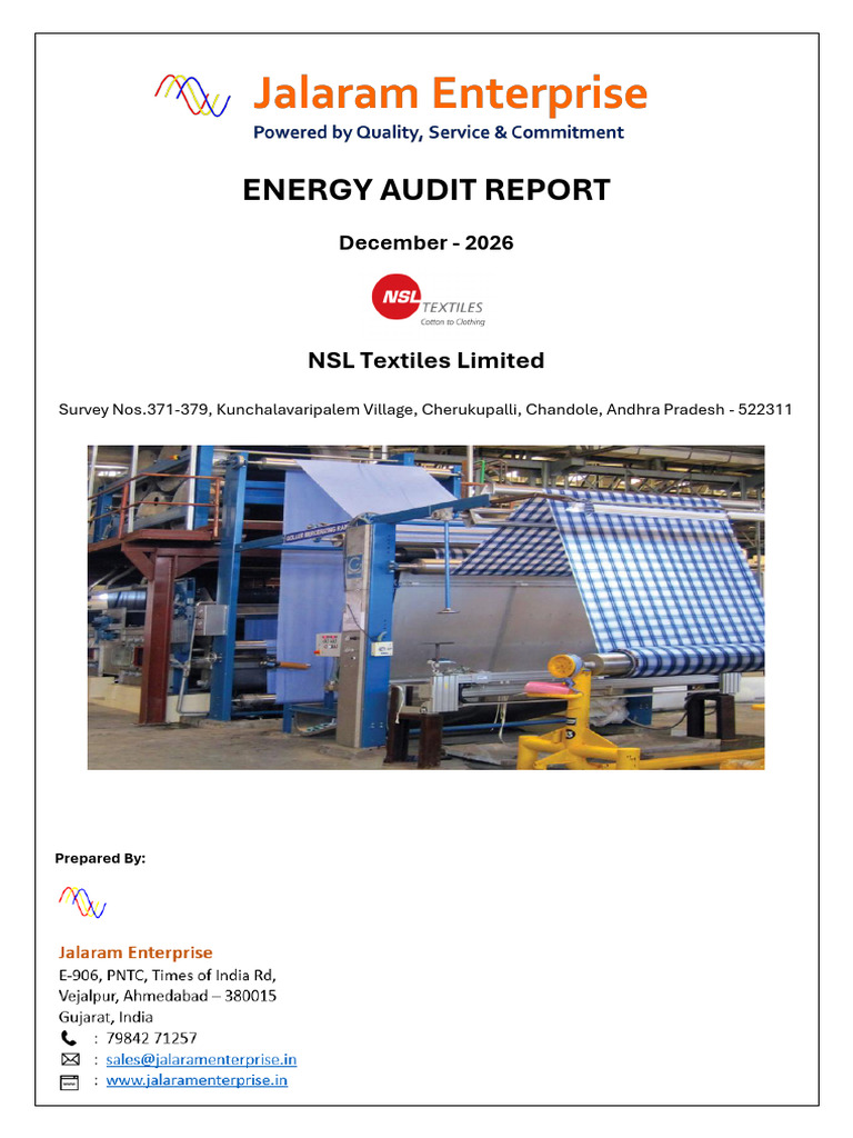 JEEA 151 NSL Textiles Energy Audit | PDF | Electric Power | Ac Power