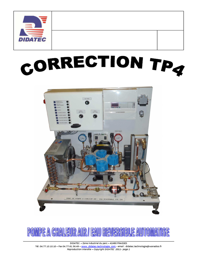 TP4 Correction | PDF | Pompe à chaleur | Équipement