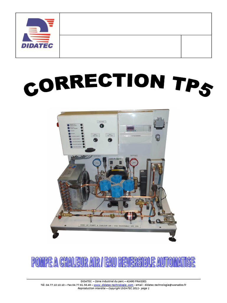 TP5 Correction | PDF | Pompe à chaleur | Échangeur de chaleur