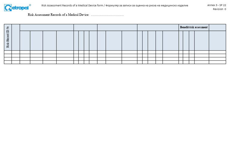 Mn 1.3. Annex 3-SP 22_r.0_TF-FI-Risk Assessment Records of a Medical ...