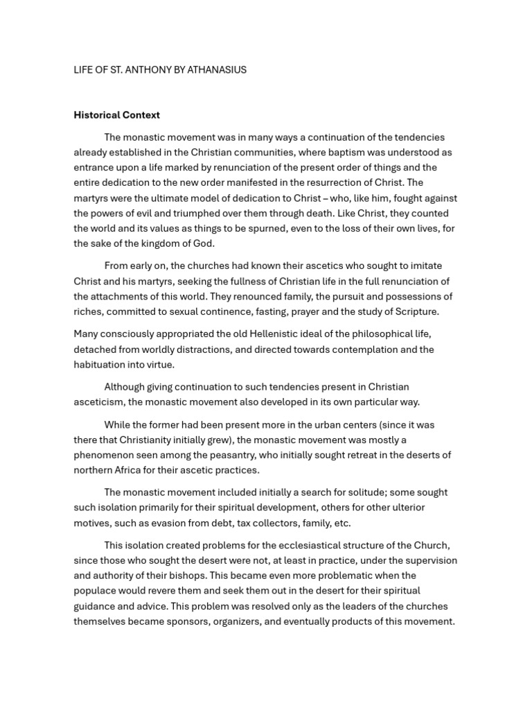 Antonii | PDF | Christian Monasticism | Monasticism