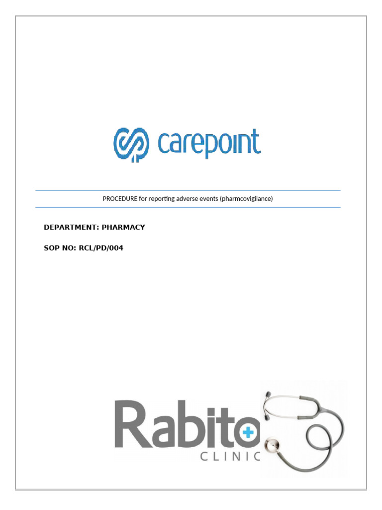 RCL - Pd. 004 Rabito Sop For Reporting Adverse Drug Events | PDF ...