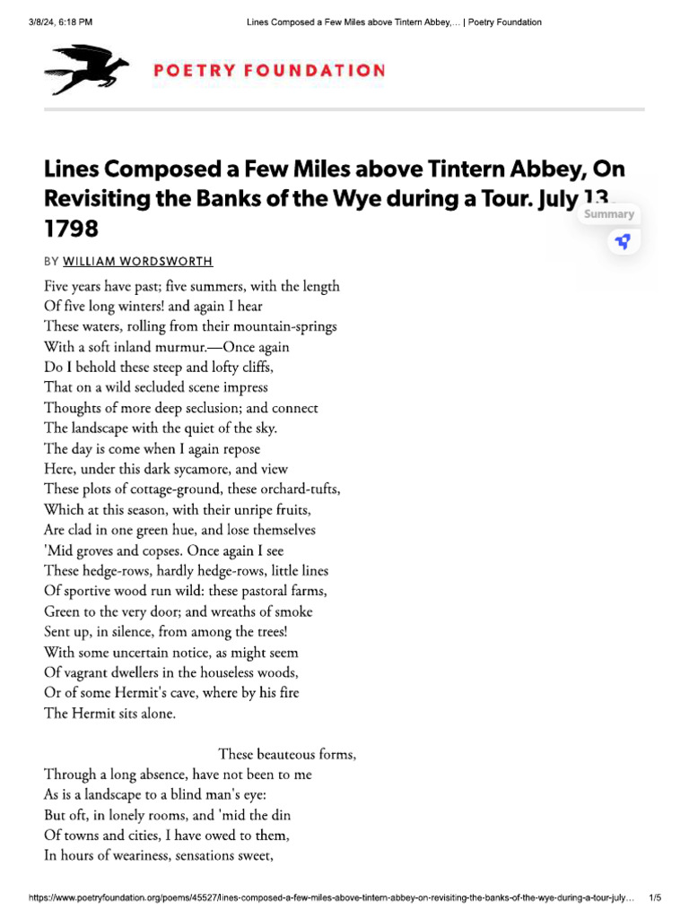 Tintern Abbey | PDF