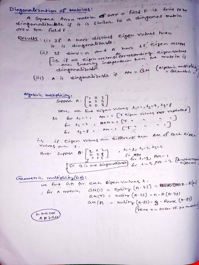 Matrix Engineering Mathematics Lecture Notes | PDF