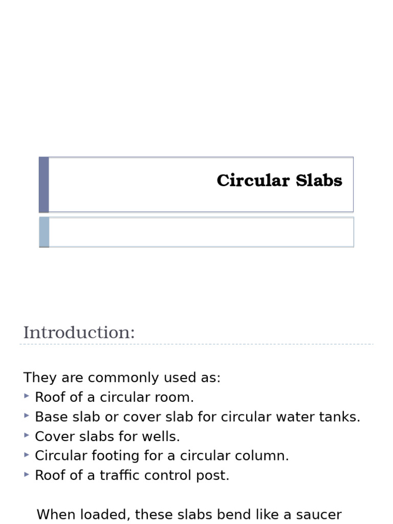 Circular Slabs | PDF | Bending | Circle