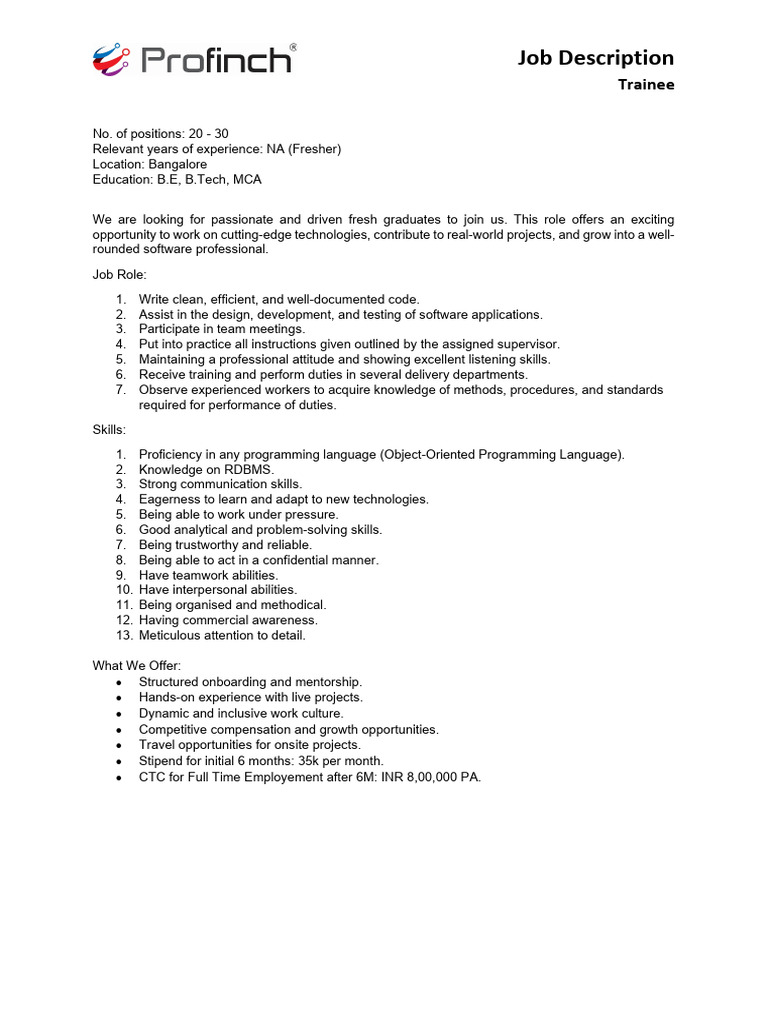 JD - Trainee | PDF