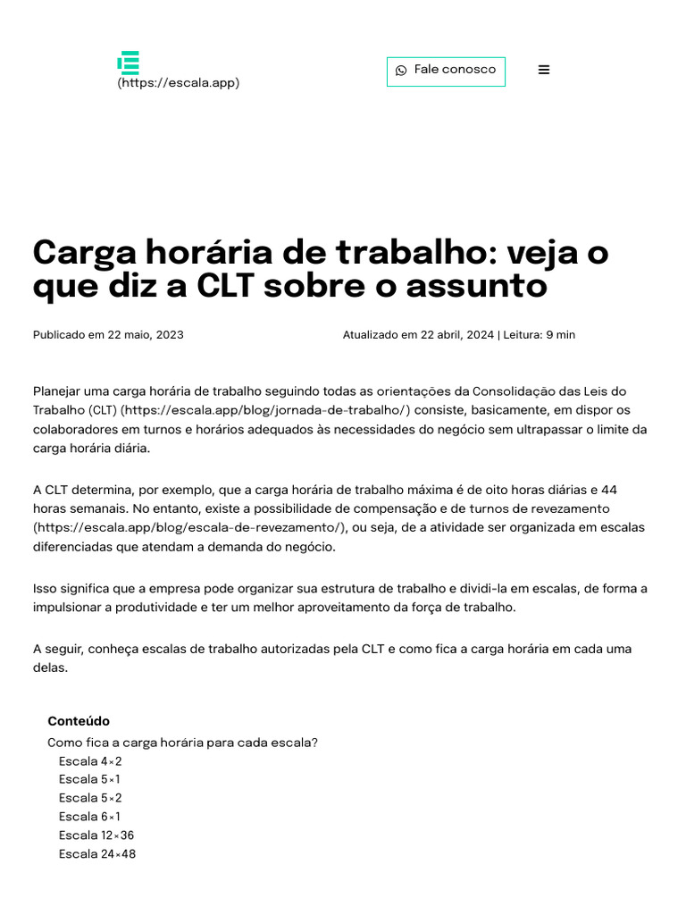 Carga Horária de Trabalho CLT - O Que Diz A LEI | PDF | Hora extra ...