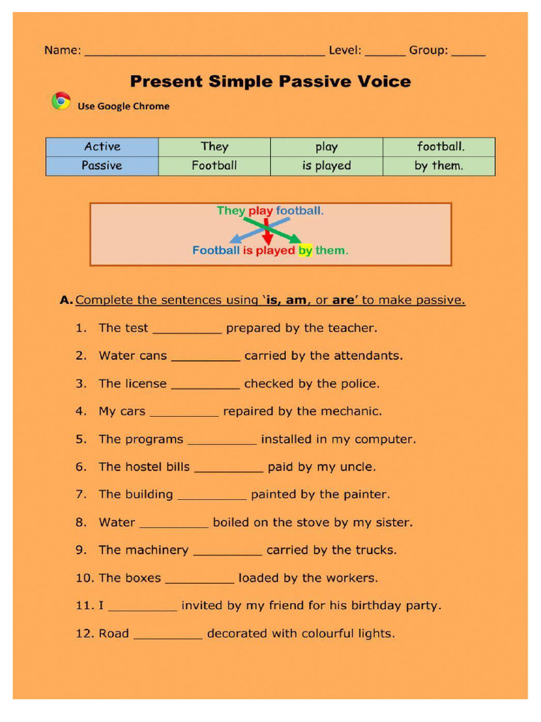 Passive Voice Present Simple Tense | PDF
