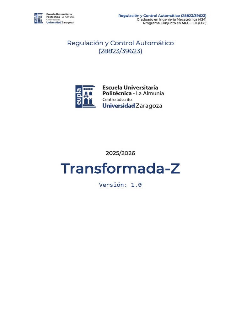 2 Transformada Z v1.0 | PDF | Ecuaciones | Funcion exponencial