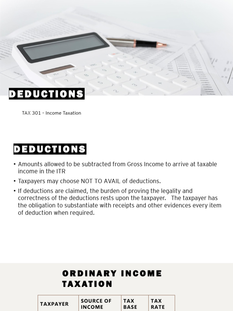 Deductions From Gross Income | PDF | Tax Deduction | Expense