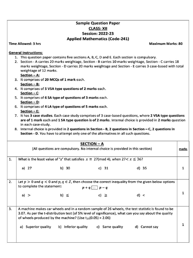 Cbse sample Paper 2022-23,2023-24 and 2024-25 | PDF
