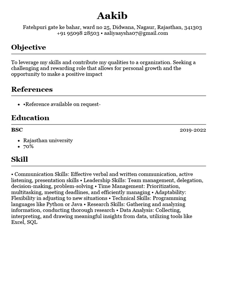 Resume Aakib | PDF