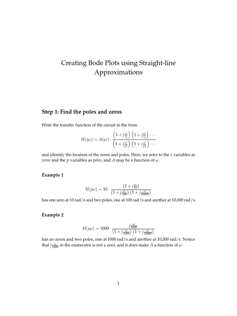 Bode Plot Instructions | PDF | Computer Engineering | Electrical ...