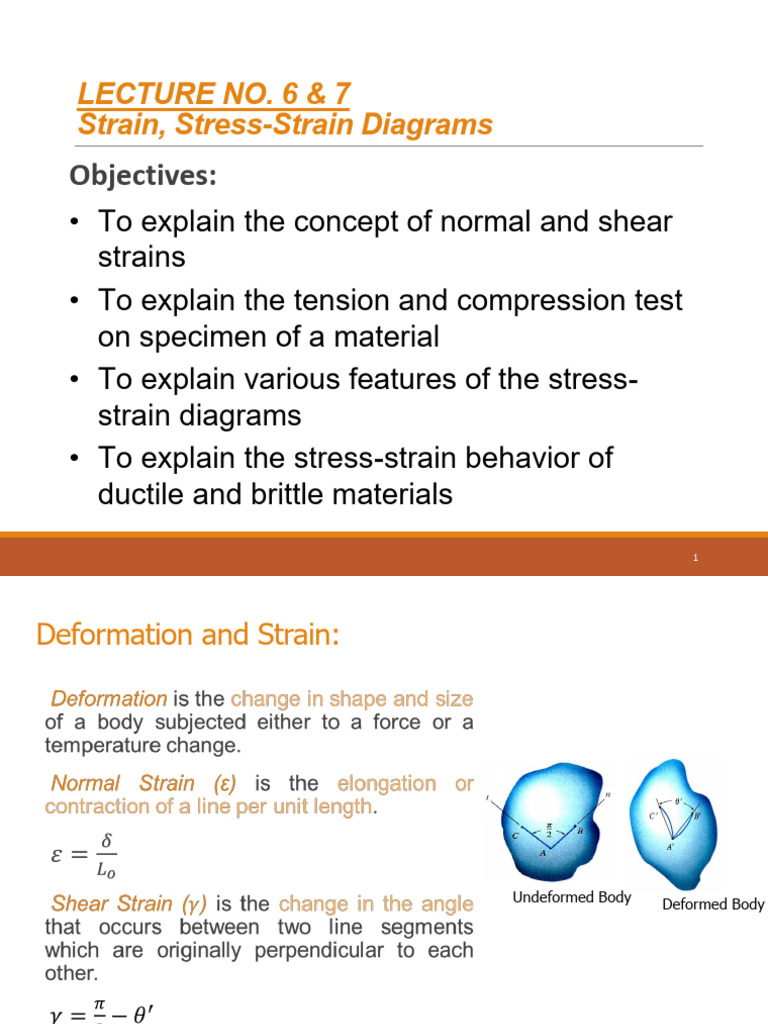 Lecture # 6-8 | PDF | Deformation (Engineering) | Ductility