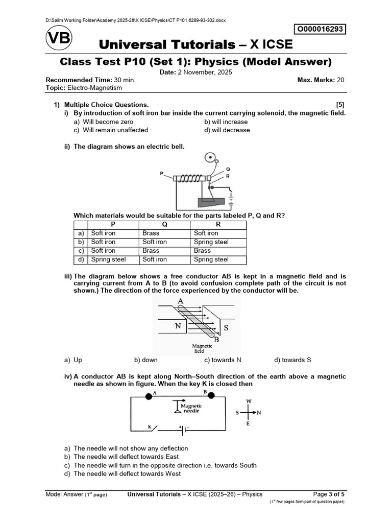 Universal Tutorials Universal Tutorials: - X Icse Icse | PDF ...