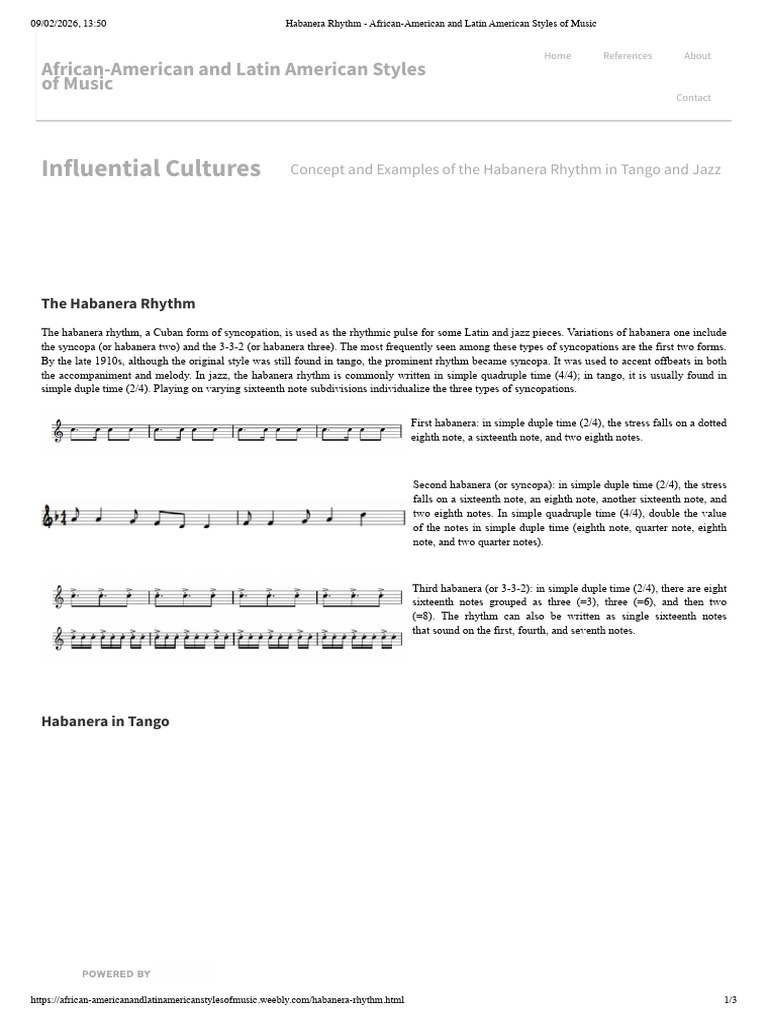 Habanera Rhythm - African-American and Latin American Styles of Music ...